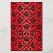 バロック式の赤くビクトリアンなスクラップブックの紙 便箋 (正面)