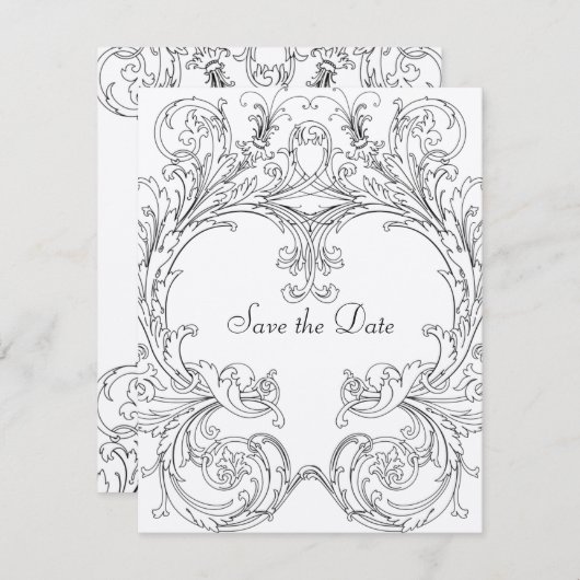 バロック式フレームが付いている日付を救って下さい セーブザデート (正面/裏面)