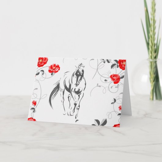 バロック式馬グリーティングカー空白のド カード (正面)