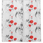 バロック式馬シャワーカーテン シャワーカーテン (正面)