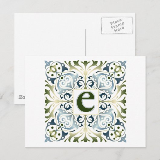 バロック文字E ポストカード (正面/裏面)