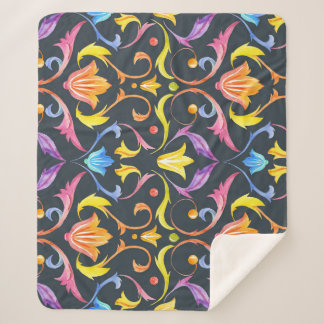 バロック明るさ：カラフルヴィンテージチャーム。 シェルパブランケット