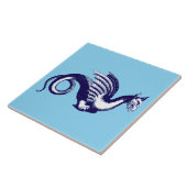 バロック時代ブルー&ホワイト中世ドラゴン タイル (側面)