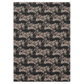 バロック様式に着想を得た植物の柔らかなピンクとグリーン テーブルクロス (正面)