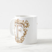 バロック様式のアルファベット「F」マグカップ - コーヒーのプリンセスに コーヒーマグカップ (正面左)