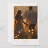 バロック様式のシノワズリ ヴィンテージ ゴールド 結婚式 写真 セーブザデート (裏面)