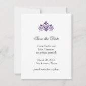 バロック様式のモチーフで日付を保存 招待状 (正面)