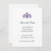 バロック様式のモチーフで日付を保存 招待状 (正面/裏面)