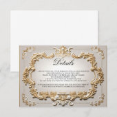 バロック様式の優雅なカリグラフィー スクリプト ウェディング ディテール 出欠カード (正面/裏面)
