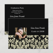 バロック様式の卒業パーティー招待状のポストカード
 写真のサイズを変更するには、写真を追加した後、 インビテーションポストカード (正面/裏面)