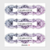 バロック様式の名前フレームステッカー シール (シート)