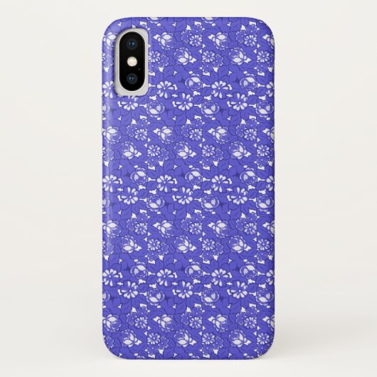 バロック様式の壁紙 - 青い花模様 Case-Mate iPhoneケース (裏面)