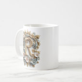 バロック様式の手紙'R' Mugコーヒープリンセス コーヒーマグカップ (正面左)