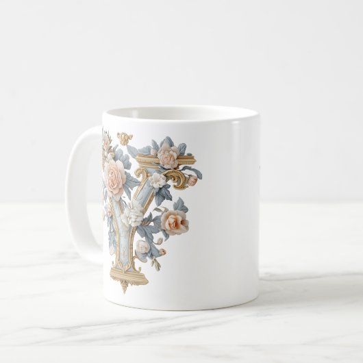 バロック様式の手紙'Y'マグカップのためのコーヒープリンセス コーヒーマグカップ (正面左)