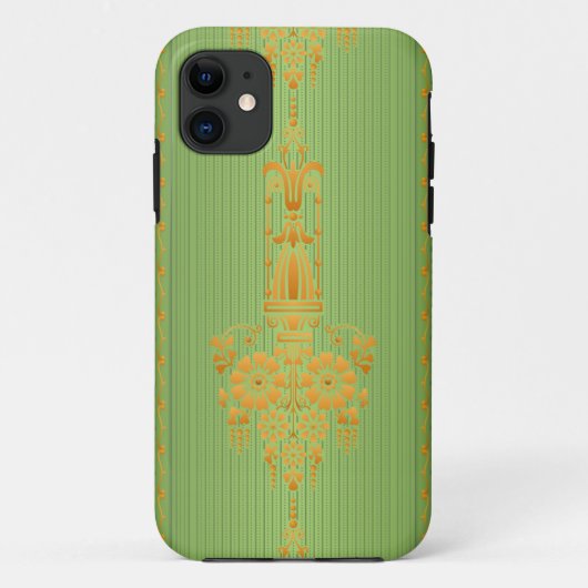 バロック様式の花柄ボーダー V2020 Case-Mate iPhoneケース (裏面)