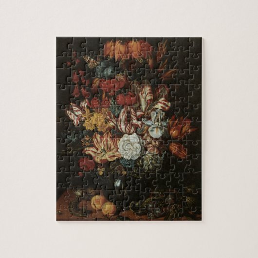 バロック様式の花瓶の静物画 ジグソーパズル (縦)