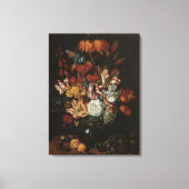 バロック様式の花瓶の静物画 - 花 キャンバスプリント (正面)