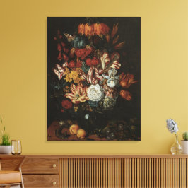 バロック様式の花瓶の静物画 - 花 キャンバスプリント