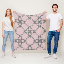 バロック様式の装飾銀模様フリースブランケット フリースブランケット