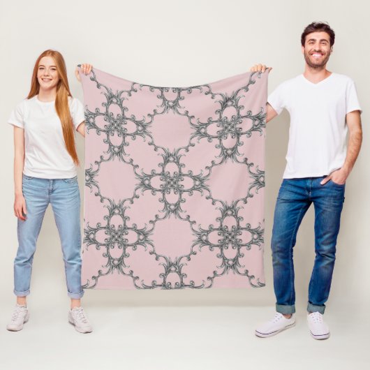 バロック様式の装飾銀模様フリースブランケット フリースブランケット (インサイチュ)