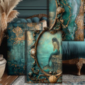 バロック様式の貝殻、みすぼらしい人魚ファンタジー 薄葉紙