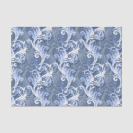 バロック様式の青い色パターン 薄葉紙