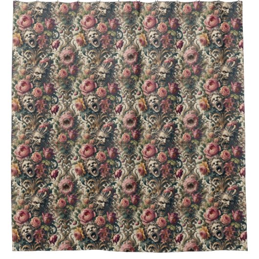 バロック様式の飢餓の痛み – ゴシックビクトリアン様式 シャワーカーテン (正面)