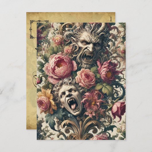 バロック様式の飢餓の痛み – ゴシックビクトリアン様式 シーズンポストカード (正面/裏面)