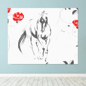 バロック様式の馬のキャンバス印刷 キャンバスプリント (インサイチュ (ウッドフロア))