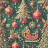 バロック様式クリスマスビニールステッカー シール (正面)