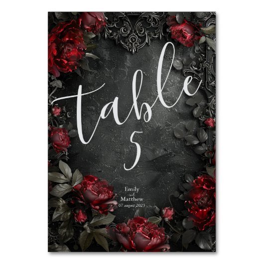 バロック様式ゴシック様式の牡丹 テーブルナンバー (正面)