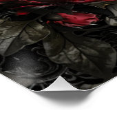 バロック様式ゴシック様式の牡丹 ポスター (コーナー)