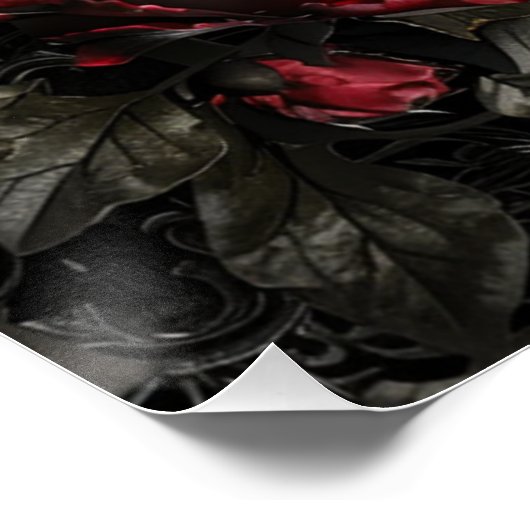 バロック様式ゴシック様式の牡丹 ポスター (コーナー)