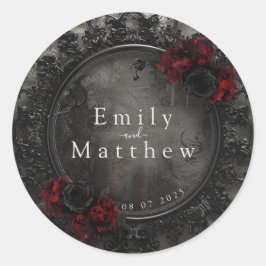 バロック様式ゴシック様式の牡丹 ラウンドシール