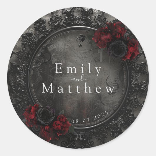 バロック様式ゴシック様式の牡丹 ラウンドシール (正面)