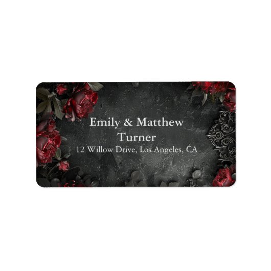 バロック様式ゴシック様式の牡丹 ラベル (正面)