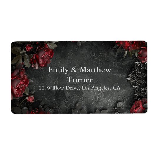 バロック様式ゴシック様式の牡丹 ラベル (正面)