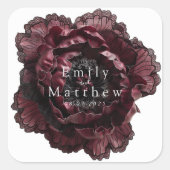 バロック様式ゴシック結婚牡丹 スクエアシール (正面)