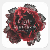 バロック様式ゴシック結婚牡丹 スクエアシール (正面)