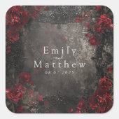 バロック様式ゴシック結婚牡丹 スクエアシール (正面)