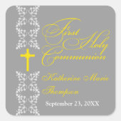 バロック様式ストリップグレイ最初の聖餐式 スクエアシール (正面)