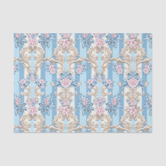 バロック様式パステルダマスクパターン 薄葉紙 (正面)