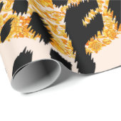 バロック模様のレオパード金ゴールド ラッピングペーパー (ロールコーナー)