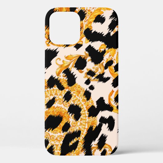 バロック模様のレオパード金ゴールド Case-Mate iPhoneケース (裏面)