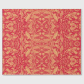 「バロック水族館」(赤・金ゴールド) – ラッピング紙 ラッピングペーパー (フラット)