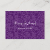 バロック紫プラーク結婚式レセプションカード エンクロージャーカード (裏面)