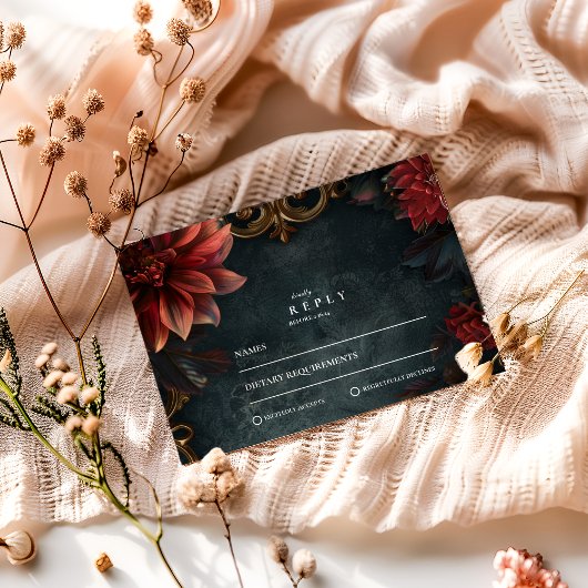 バロック結婚ゴシック 出欠カード