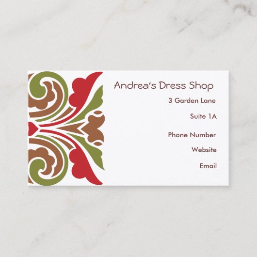 バロック色の渦巻き 名刺 (正面)