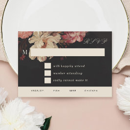 バロック色彩の鮮やかフローラ 出欠カード