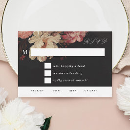 バロック色彩の鮮やかフローラ 出欠カード